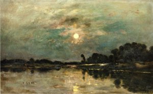 Riverbank in Moonlight