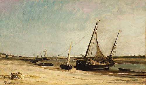 Boats on the Seacoast at aples 1871